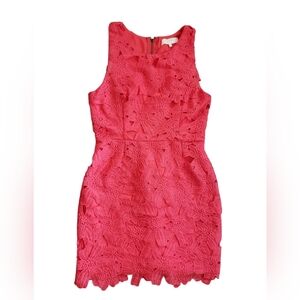 ASTR The Label Coral Embroidered Sheath Dress Medium